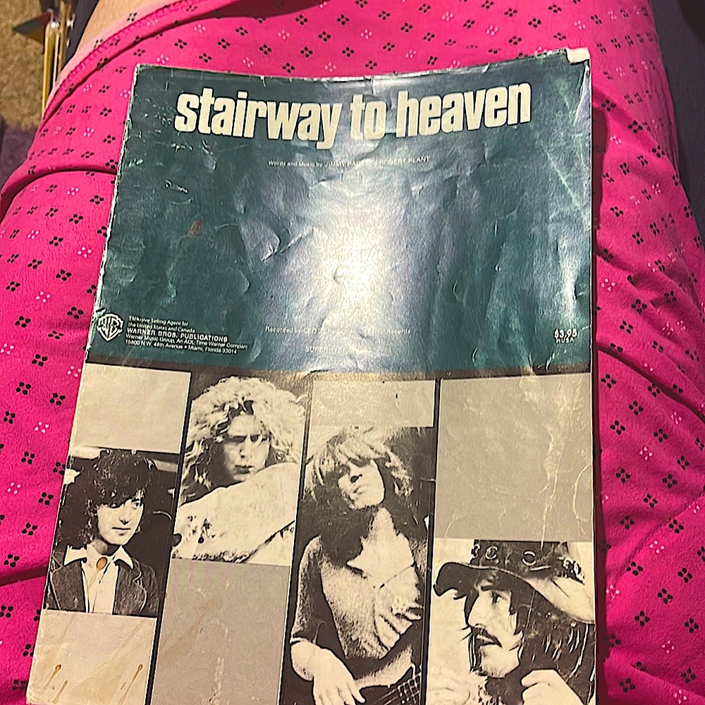 Stairway to Heaven sheet music 1972 vintage 50 years old Led Zeppelin original